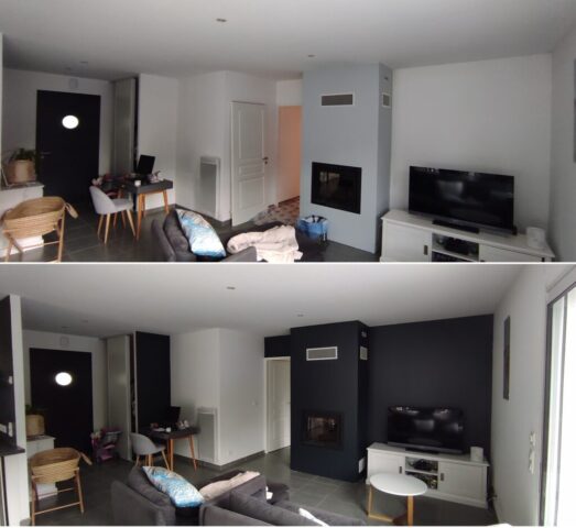 Changement de couleur dans un salon .