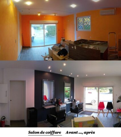 Rénovation d'un salon de coiffure .