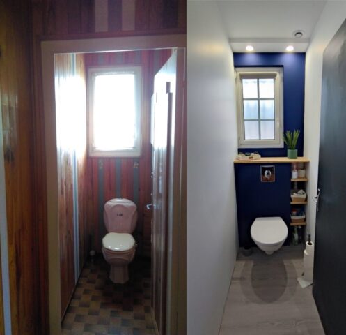 Rénovation d'un wc des années 70 avec sol PVC .